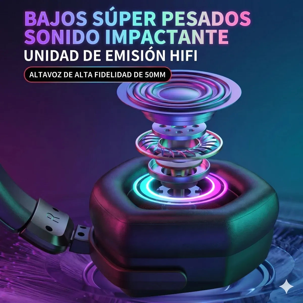 Audífonos Gamer Mimikbd Usb Negro Led, Microfone, Diadema