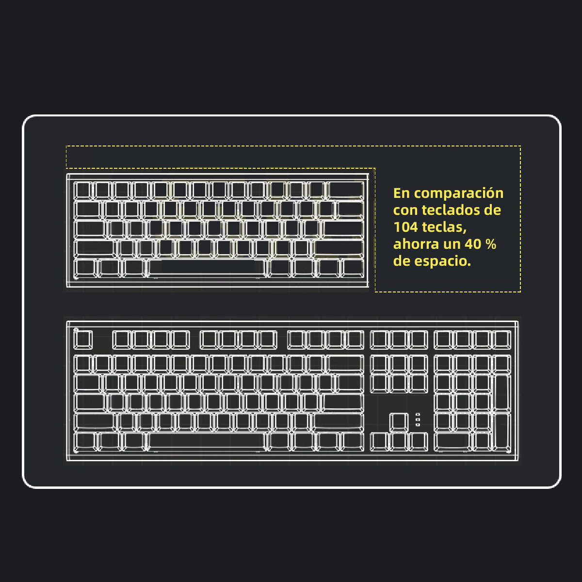 Teclado Mecánico 60% disposición, MINI 61 teclas, interruptor azul/rojo, Todas las teclas anti-ghosting， Cable USB-C, Grabado de caracteres españoles, 12 modos de iluminación，iluminación RGB de teclas completo,compatible con PC, tablet y consolas Xbox