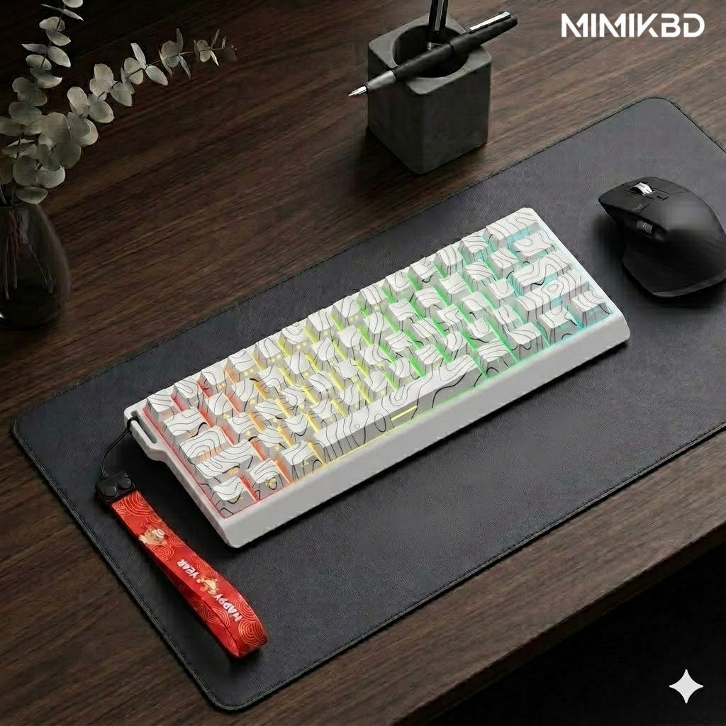 Teclado mecánico magnético Outemu de 61 teclas con carcasa de aleación de aluminio CNC, teclado para juegos con cable, tasa de sondeo de 8K, precisión RT de 0,01 mm, teclas PBT con líneas de contorno impresas en el lateral, RGB con tasa de escaneo de 32K