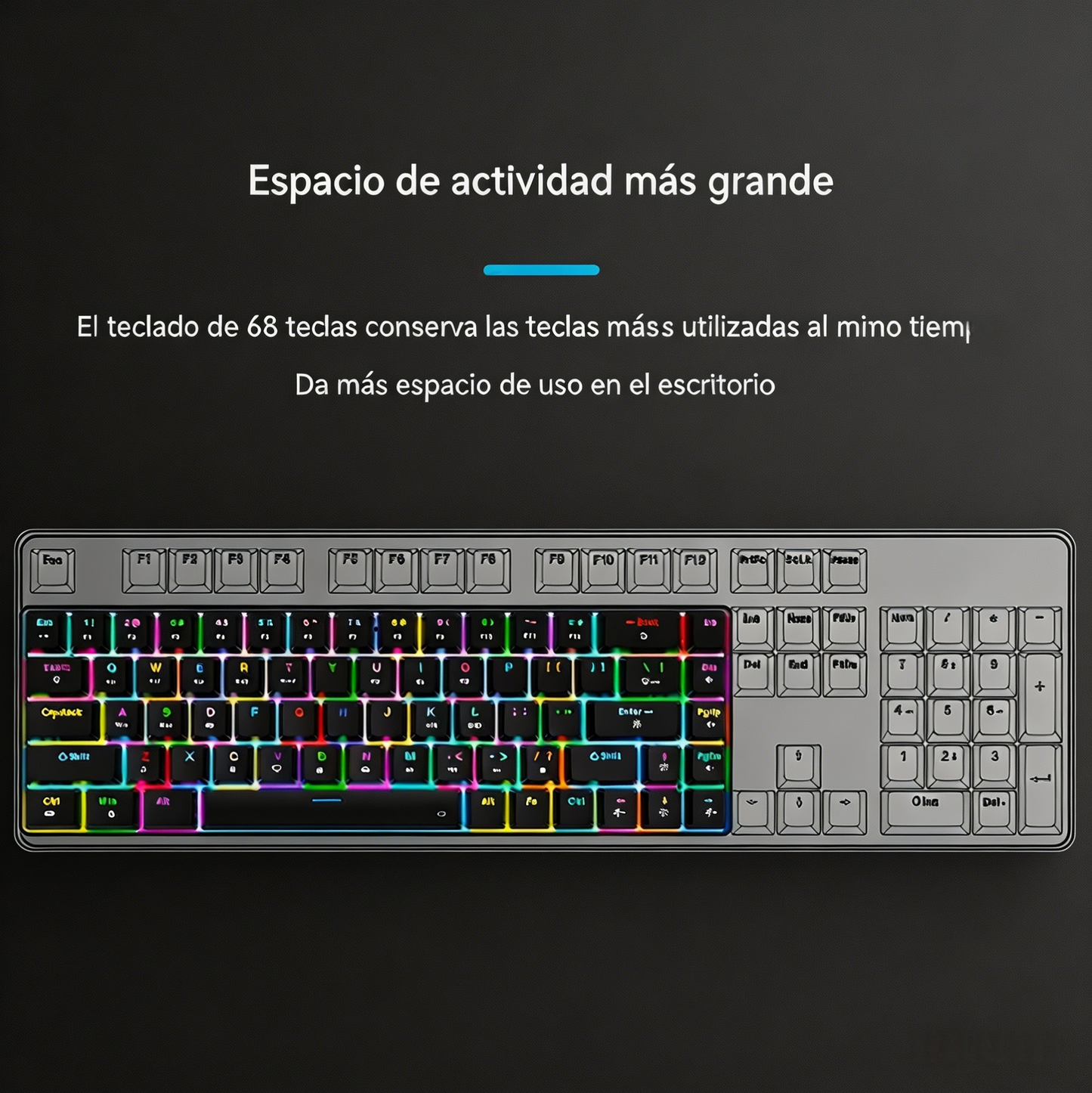 Teclado mecánico al 65% con switches QuickSilver, 68 teclas, iluminación RGB con 13 efectos de iluminación, compatible con Bluetooth, 2.4G y conectividad por cable; admite Hot-Swap y N-teclas anti-ghosting;Adecuado para juegos de eSports