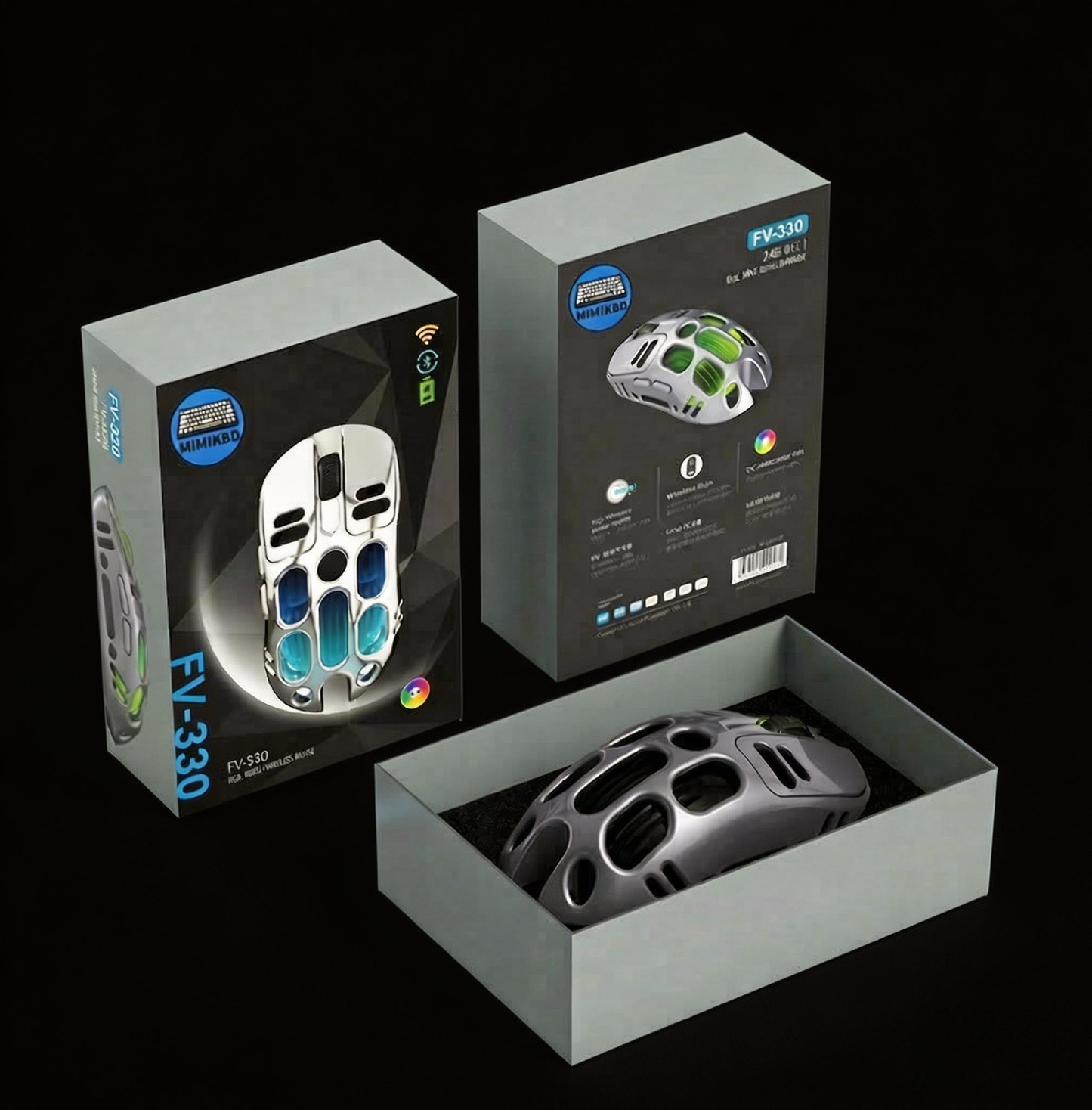 Este ratón inalámbrico utiliza el chip PAW3311 y admite conexión Bluetooth, 2.4G y por cable, iluminación RGB y una sensibilidad DPI máxima de 12000 ,Frecuencia de retorno máxima 1000 Hz,Su diseño ligero pesa tan solo 69g